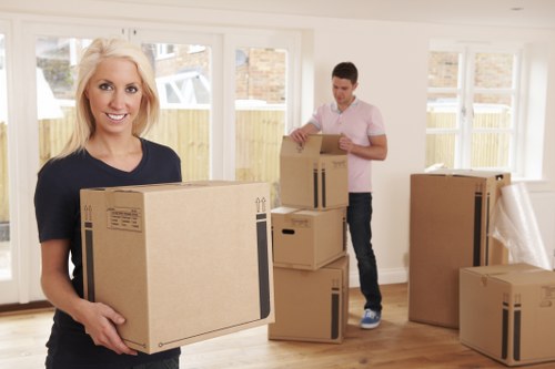 Packing boxes and preparing household items for transport